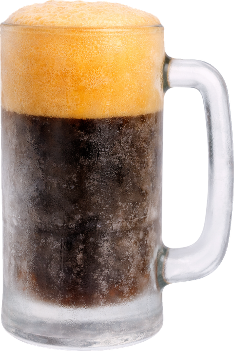 Frosty mug of Hires Big H root beer