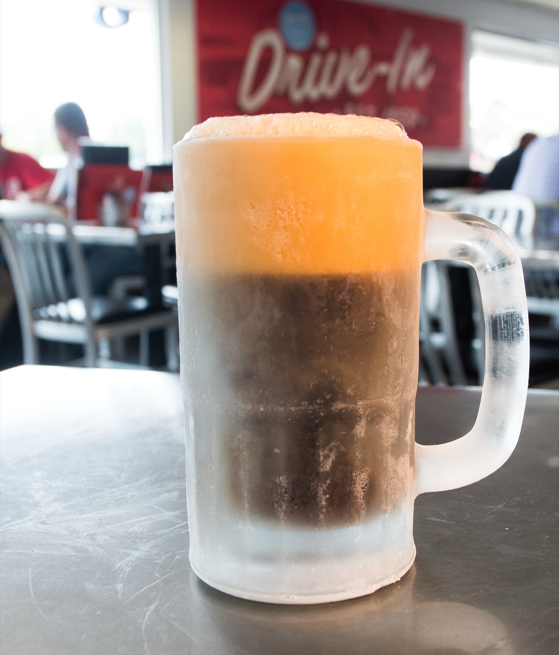Frosty mug of Hires Big H root beer